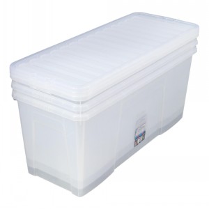 Wham Crystal Plastic Storage Box & Lid Size 20 133 Litre